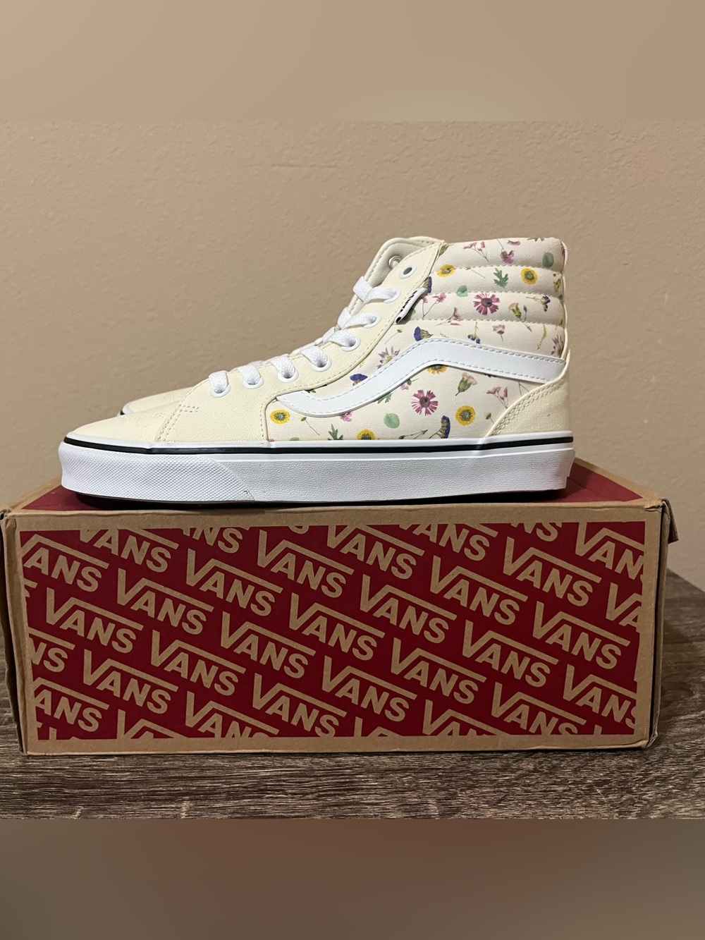 Vans Sk8-Hi Cream Floral High-Top Sneakers
